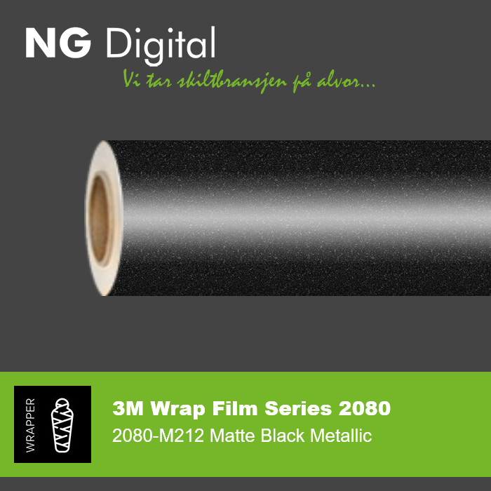 Matte Black Metallic (M212), 3M Vinyl Wrap Film Series 2080